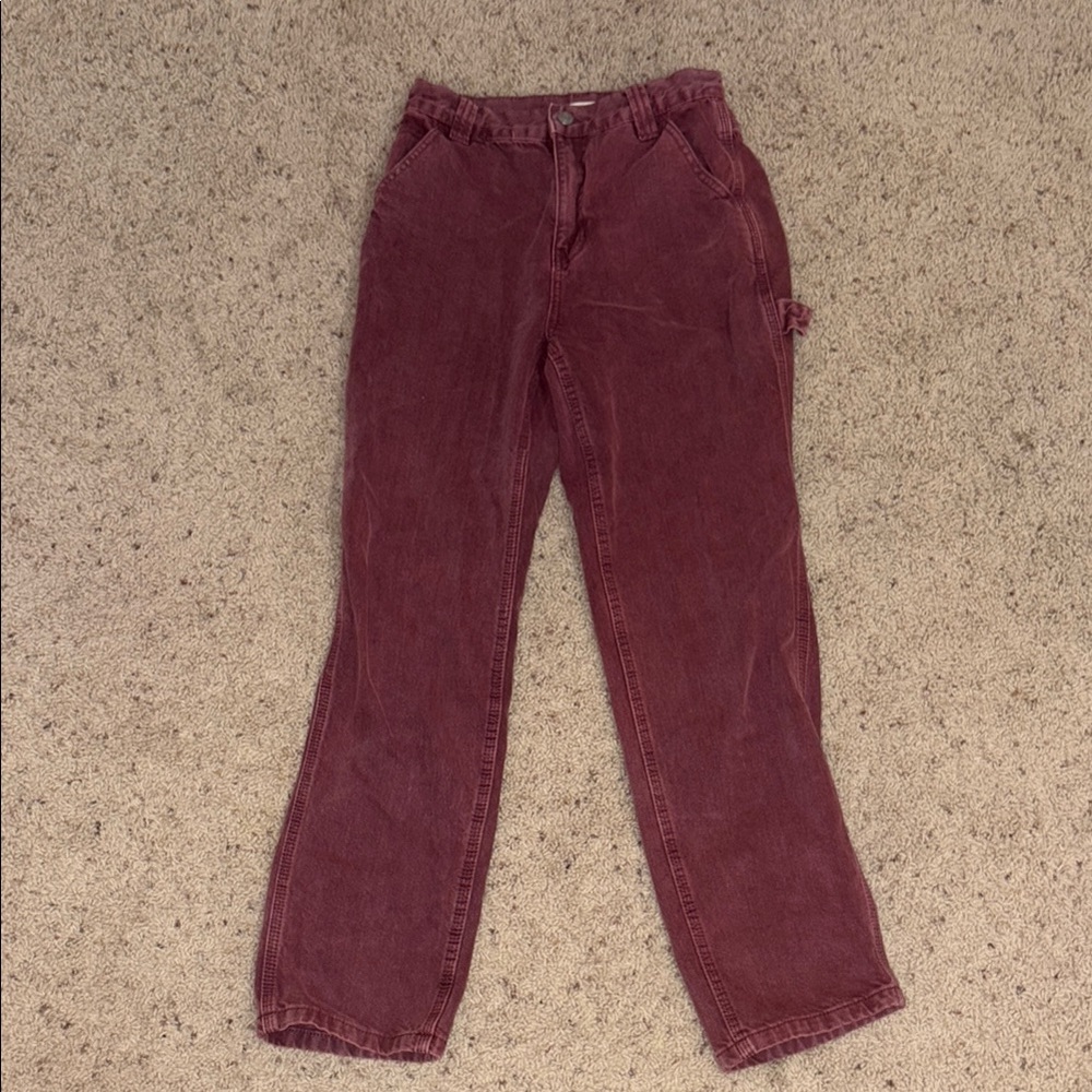 PacSun Women's High Rise Carpenter Jeans - Maroon